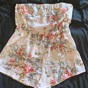 Pink floral romper